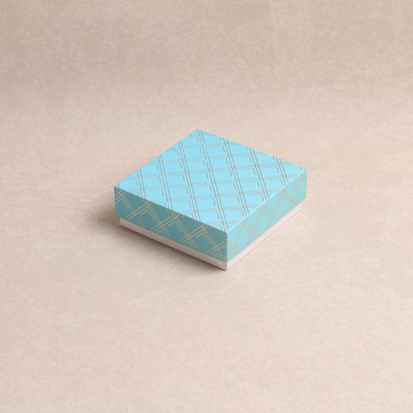 Geometric checked blue