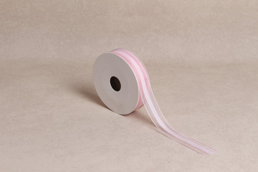 Center Stripe Organza Ribbon (25 mm) (18 m roll)