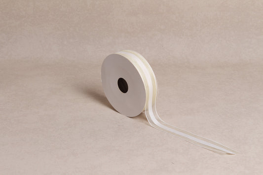 Center Stripe Organza Ribbon (25 mm) (18 m roll)