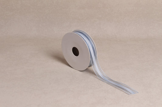 Center Stripe Organza Ribbon (25 mm) (18 m roll)