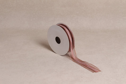 Center Stripe Organza Ribbon (25 mm) (18 m roll)
