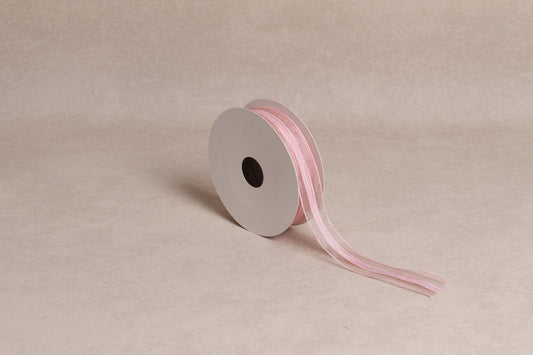 Center Stripe Organza Ribbon (25 mm) (18 m roll)