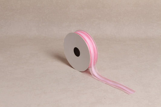 Center Stripe Organza Ribbon (25 mm) (18 m roll)