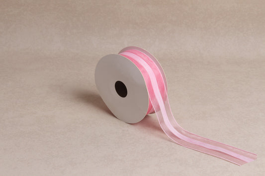 Center Stripe Organza Ribbon (38 mm) (18 m roll)