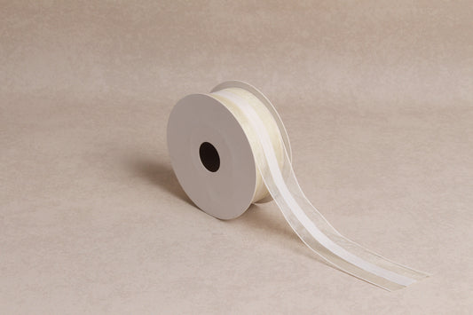Center Stripe Organza Ribbon (38 mm) (18 m roll)