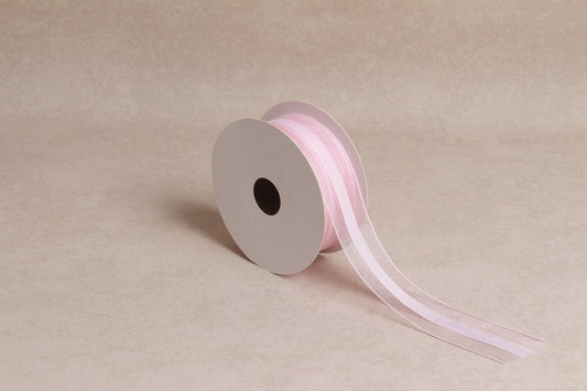 Center Stripe Organza Ribbon (38 mm) (18 m roll)