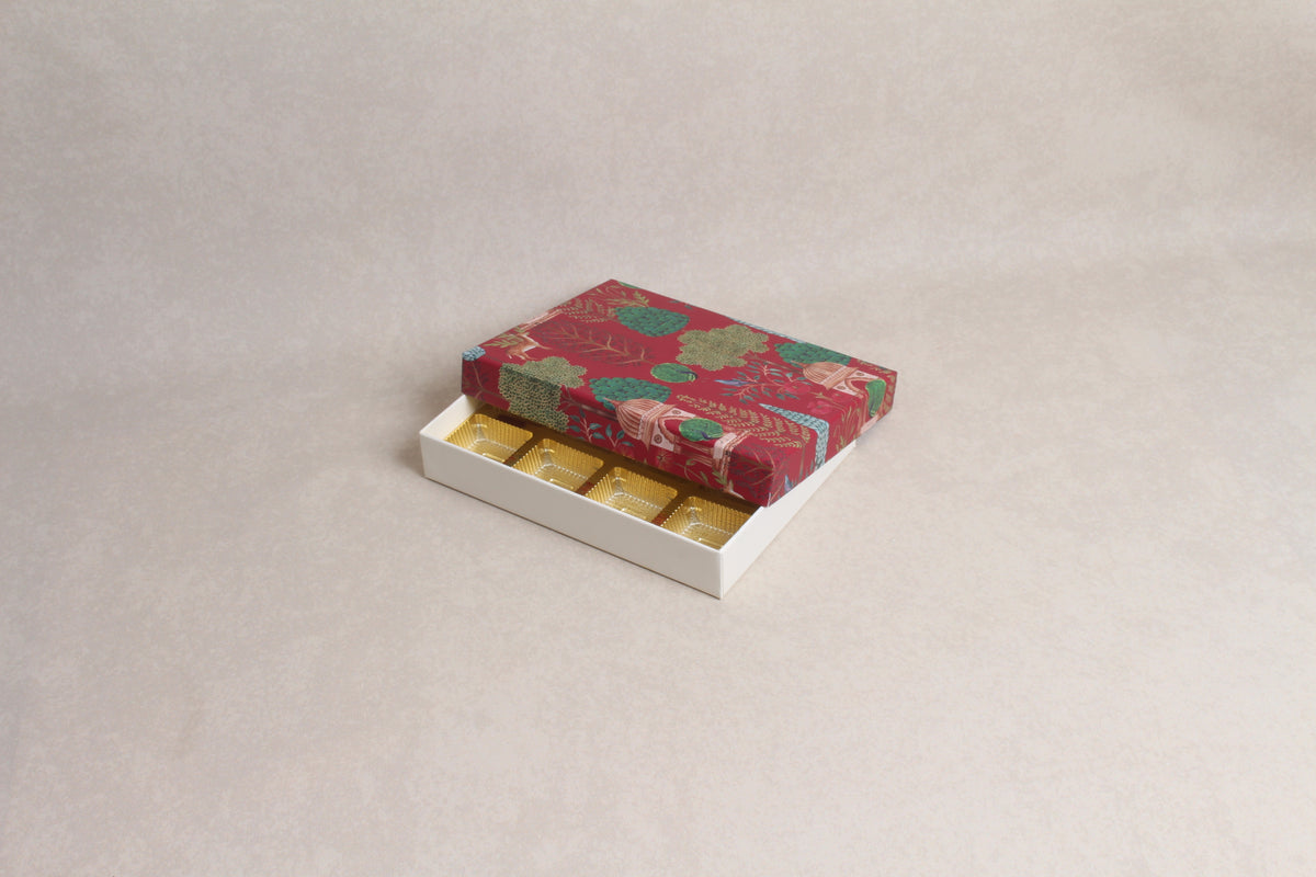 7.5" x 5.75" x 1.25" (12 Piece Chocolate Box) [Lid & Base Box]