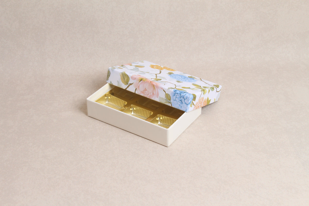 5.75" x 4" x 1.25" (6 Piece Chocolate Box ) [Lid & Base Box]